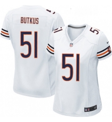 Womens Nike Chicago Bears 51 Dick Butkus Game White NFL Jersey Womens Nike Chicago Bears 51 Dick Butkus Game White NFL Jersey