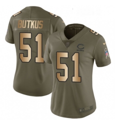 Womens Nike Chicago Bears 51 Dick Butkus Limited OliveGold Salute to Service NFL Jersey Womens Nike Chicago Bears 51 Dick Butkus Limited OliveGold Salute to Service NFL Jersey