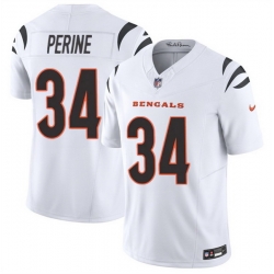 Men Cincinnati Bengals 34 Samaje Perine White 2025 F U S E  Vapor Untouchable Limited Stitched Football Jersey