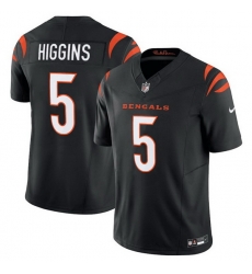 Men Cincinnati Bengals 5 Tee Higgins Black F U S E  Vapor Untouchable Limited Stitched Jersey
