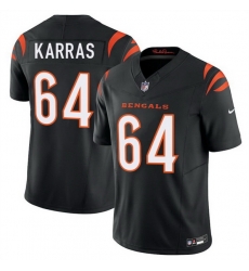 Men Cincinnati Bengals 64 Ted Karras Black 2025 F U S E  Vapor Untouchable Limited Stitched Football Jersey