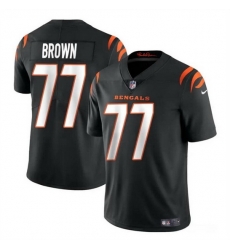 Men Cincinnati Bengals 77 Trent Brown Black Vapor Untouchable Limited Stitched Jersey Men Cincinnati Bengals 77 Trent Brown Black Vapor Untouchable Limited Stitched Jersey