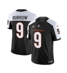Men Cincinnati Bengals 9 Joe Burrow 2023 F U S E Black White With 4 Star C Patch Vapor Untouchable Limited Stitched Jersey Men Cincinnati Bengals 9 Joe Burrow 2023 F U S E Black White With 4 Star C Patch Vapor Untouchable Limited Stitched Jersey