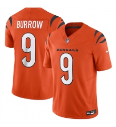 Men Cincinnati Bengals 9 Joe Burrow Orange 2023 F U S E Vapor Untouchable Limited Stitched Jersey Men Cincinnati Bengals 9 Joe Burrow Orange 2023 F U S E Vapor Untouchable Limited Stitched Jersey