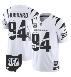 Men Cincinnati Bengals 94 Sam Hubbard White F U S E With 2 Star C Patch Special Vapor Untouchable Limited Stitched Football Jersey 1 Men Cincinnati Bengals 94 Sam Hubbard White F U S E With 2 Star C Patch Special Vapor Untouchable Limited Stitched Football Jersey 1