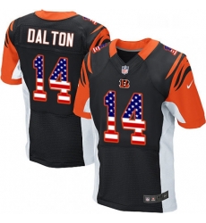 Mens Nike Cincinnati Bengals 14 Andy Dalton Elite Black Home USA Flag Fashion NFL Jersey Mens Nike Cincinnati Bengals 14 Andy Dalton Elite Black Home USA Flag Fashion NFL Jersey