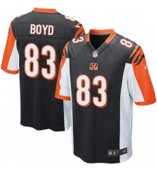 Mens Nike Cincinnati Bengals 83 Tyler Boyd Game Black Team Color NFL Jersey Mens Nike Cincinnati Bengals 83 Tyler Boyd Game Black Team Color NFL Jersey