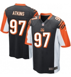 Mens Nike Cincinnati Bengals 97 Geno Atkins Game Black Team Color NFL Jersey Mens Nike Cincinnati Bengals 97 Geno Atkins Game Black Team Color NFL Jersey