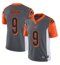 Nike Bengals 9 Joe Burrow Silver Men Stitched NFL Limited Inverted Legend Jersey Nike Bengals 9 Joe Burrow Silver Men Stitched NFL Limited Inverted Legend Jersey