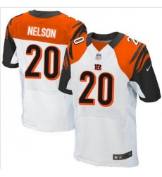 Nike Cincinnati Bengals #20 Reggie Nelson White Mens Stitched NFL Elite Jersey Nike Cincinnati Bengals #20 Reggie Nelson White Mens Stitched NFL Elite Jersey