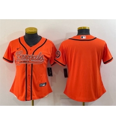 Women Cincinnati Bengals Blank Orange With Patch Cool Base Stitched Baseball Jersey Women Cincinnati Bengals Blank Orange With Patch Cool Base Stitched Baseball Jersey