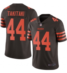 Browns 44 Sione Takitaki Brown Men Stitched Football Limited Rush Jersey Browns 44 Sione Takitaki Brown Men Stitched Football Limited Rush Jersey