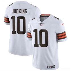 Men Cleveland Browns 10 Quinshon Judkins White 2025 Draft Vapor Untouchable Limited Stitched Football Jersey