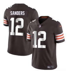 Men Cleveland Browns 12 Shedeur Sanders Brown 2025 Draft Vapor Untouchable Limited Stitched Football Jersey