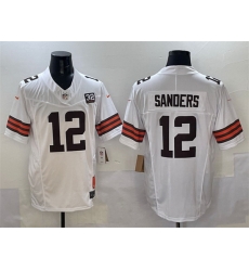 Men Cleveland Browns 12 Shedeur Sanders White 2025 Draft F U S E With Jim Brown Memorial 26 Home Patch Vapor Limited Stitched Football Jersey Men Cleveland Browns 12 Shedeur Sanders White 2025 Draft F U S E With Jim Brown Memorial 26 Home Patch Vapor Limited Stitched Football Jersey