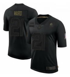 Men Cleveland Browns 21 Denzel Ward Black 2020 Salute To Service Jersey Men Cleveland Browns 21 Denzel Ward Black 2020 Salute To Service Jersey