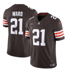 Men Cleveland Browns 21 Denzel Ward Brown 2024 F U S E With 1 Star C Patch Vapor Untouchable Limited Stitched Jersey Men Cleveland Browns 21 Denzel Ward Brown 2024 F U S E With 1 Star C Patch Vapor Untouchable Limited Stitched Jersey