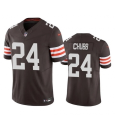 Men Cleveland Browns 24 Nick Chubb Brown 2023 F U S E Vapor Untouchable Limited Stitched Jersey Men Cleveland Browns 24 Nick Chubb Brown 2023 F U S E Vapor Untouchable Limited Stitched Jersey