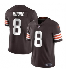 Men Cleveland Browns 8 Elijah Moore Brown Vapor Limited Stitched Football Jersey Men Cleveland Browns 8 Elijah Moore Brown Vapor Limited Stitched Football Jersey