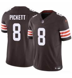 Men Cleveland Browns 8 Kenny Pickett Brown 2025 F U S E  Vapor Limited Stitched Football Jersey