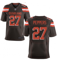 Nike Browns #27 Jabrill Peppers Brown Team Color Mens Stitched NFL New Elite Jersey Nike Browns #27 Jabrill Peppers Brown Team Color Mens Stitched NFL New Elite Jersey