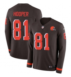 Nike Browns 81 Austin Hooper Brown Team Color Men Stitched NFL Limited Therma Long Sleeve Jersey Nike Browns 81 Austin Hooper Brown Team Color Men Stitched NFL Limited Therma Long Sleeve Jersey