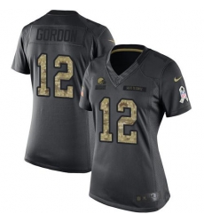 Nike Browns #12 Josh Gordon Black Womens Stitched NFL Limited 2016 Salute to Service Jersey Nike Browns #12 Josh Gordon Black Womens Stitched NFL Limited 2016 Salute to Service Jersey