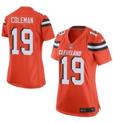 Nike Browns #19 Corey Coleman Orange Alternate Womens Stitched NFL New Elite Jersey Nike Browns #19 Corey Coleman Orange Alternate Womens Stitched NFL New Elite Jersey