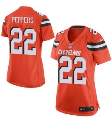 Nike Browns #22 Jabrill Peppers Orange Alternate Womens Stitched NFL New Elite Jersey Nike Browns #22 Jabrill Peppers Orange Alternate Womens Stitched NFL New Elite Jersey