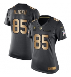 Nike Browns #85 David Njoku Black Womens Stitched NFL Limited Gold Salute to Service Jersey Nike Browns #85 David Njoku Black Womens Stitched NFL Limited Gold Salute to Service Jersey