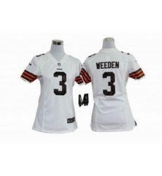 Nike Women NFL Cleveland Browns #3 Brandon Weeden white Jerseys Nike Women NFL Cleveland Browns #3 Brandon Weeden white Jerseys