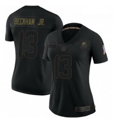 Women Cleveland Browns 13 Odell Beckham Jr Black 2020 Salute To Service Limited Jersey Women Cleveland Browns 13 Odell Beckham Jr Black 2020 Salute To Service Limited Jersey