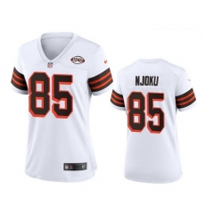 Women Cleveland Browns 85 David Njoku Nike 1946 Collection Alternate Game Limited NFL Jersey White Women Cleveland Browns 85 David Njoku Nike 1946 Collection Alternate Game Limited NFL Jersey White