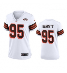 Women Cleveland Browns 95 Myles Garrett Nike 1946 Collection Alternate Game Limited NFL Jersey White Women Cleveland Browns 95 Myles Garrett Nike 1946 Collection Alternate Game Limited NFL Jersey White