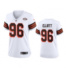 Women Cleveland Browns 96 Jordan Elliott Nike 1946 Collection Alternate Game Limited NFL Jersey White Women Cleveland Browns 96 Jordan Elliott Nike 1946 Collection Alternate Game Limited NFL Jersey White