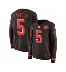 Womens Nike Cleveland Browns 5 Tyrod Taylor Limited Brown Therma Long Sleeve NFL Jersey Womens Nike Cleveland Browns 5 Tyrod Taylor Limited Brown Therma Long Sleeve NFL Jersey