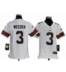 Nike Youth NFL Cleveland Browns #3 Brandon Weeden white Jerseys