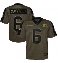Youth Cleveland Browns Baker Mayfield Nike Olive 2021 Salute To Service Game Jersey Youth Cleveland Browns Baker Mayfield Nike Olive 2021 Salute To Service Game Jersey