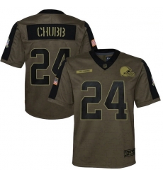 Youth Cleveland Browns Nick Chubb Nike Olive 2021 Salute To Service Game Jersey Youth Cleveland Browns Nick Chubb Nike Olive 2021 Salute To Service Game Jersey