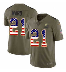 Youth Nike Cleveland Browns 21 Denzel Ward Limited Olive USA Flag 2017 Salute to Service NFL Jersey Youth Nike Cleveland Browns 21 Denzel Ward Limited Olive USA Flag 2017 Salute to Service NFL Jersey