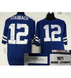 Dallas Cowboys 12 R Staubach Blue Throwback M&N Signed NFL Jerseys Dallas Cowboys 12 R Staubach Blue Throwback M&N Signed NFL Jerseys