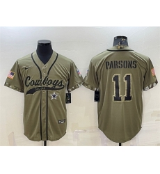 Men Dallas Cowboys 11 Micah Parsons 2022 Olive Salute To Service Cool Base Stitched Baseball Jersey Men Dallas Cowboys 11 Micah Parsons 2022 Olive Salute To Service Cool Base Stitched Baseball Jersey