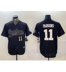 Men Dallas Cowboys 11 Micah Parsons Black With Patch Cool Base Stitched Baseball Jersey 2 Men Dallas Cowboys 11 Micah Parsons Black With Patch Cool Base Stitched Baseball Jersey 2