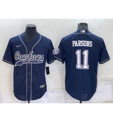 Men Dallas Cowboys 11 Micah Parsons Navy Cool Base Stitched Baseball Jersey Men Dallas Cowboys 11 Micah Parsons Navy Cool Base Stitched Baseball Jersey