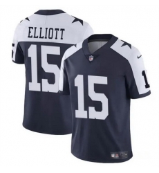 Men Dallas Cowboys 15 Ezekiel Elliott Navy White Vapor Untouchable Thanksgiving Limited Stitched Football Jersey Men Dallas Cowboys 15 Ezekiel Elliott Navy White Vapor Untouchable Thanksgiving Limited Stitched Football Jersey