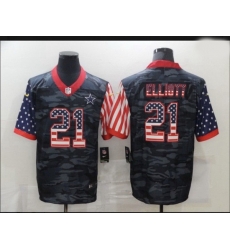 Men Dallas Cowboys 21 Ezekiel Elliott Camo Salute To Serve USA Flag Limited Jersey Men Dallas Cowboys 21 Ezekiel Elliott Camo Salute To Serve USA Flag Limited Jersey