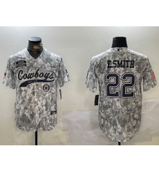 Men Dallas Cowboys 22 Emmitt Smith 2024 Arctic Camo Salute To Service Stitched Baseball Jersey 3 Men Dallas Cowboys 22 Emmitt Smith 2024 Arctic Camo Salute To Service Stitched Baseball Jersey 3