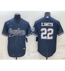 Men Dallas Cowboys 22 Emmitt Smith Navy With Patch Cool Base Stitched Baseball Jersey Men Dallas Cowboys 22 Emmitt Smith Navy With Patch Cool Base Stitched Baseball Jersey