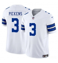Men Dallas Cowboys 3 George Pickens White 2025 F U S E Vapor Untouchable Limited Stitched Football Jersey