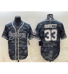Men Dallas Cowboys 33 Tony Dorsett Grey Camo With Patch Cool Base Stitched Baseball Jersey Men Dallas Cowboys 33 Tony Dorsett Grey Camo With Patch Cool Base Stitched Baseball Jersey